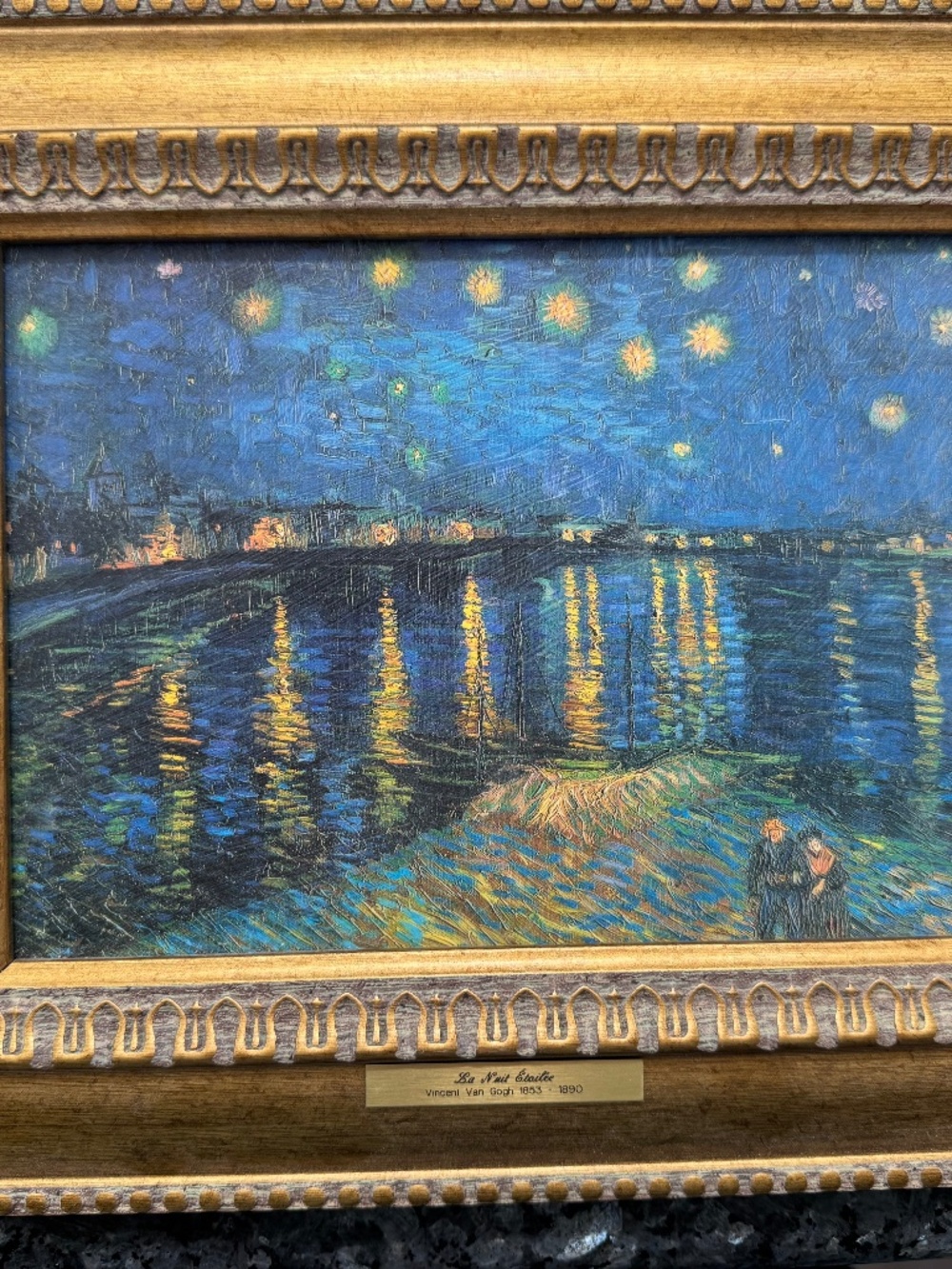 Starry Night Over the Rhone by Vincent Van Gogh Framed  Art Print  14" x 11.5"